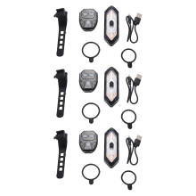 3X Fahrrad Blinker Fernbedienung Fahrradrichtungsanzeige MTB LED Rücklicht USB Wiederaufladbares Fahrradrücklicht