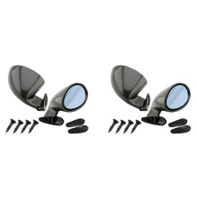 2X California Style Left & Right Car Classic Retro Door Wing Side Mirror Rearview Vintage Matte Carbon Fiber