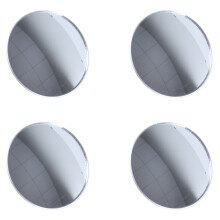 4X Silber Ton 3 Zoll Runde Rueckan Sicht Blinder Fleck Spiegel fuer Auto