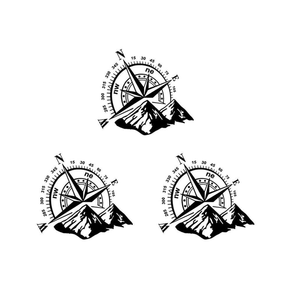 3Pcs Car Off-Road Suv Side Body Sticker Compass Mountain Decals Sticker For Suv Off-Road Waterproof 4711462248027