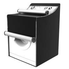 Waterproof Washer Dryer Cover with Zipper, Dustproof Oxford Fabric for Front Load Machines Black
