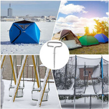8X Abri de Pêche Sur Glace Ancre Glace Shanty Ancre Tente de Camping En Plein Air Cheville de Tente Filetée Accessoires de Tente de Glace En Acier