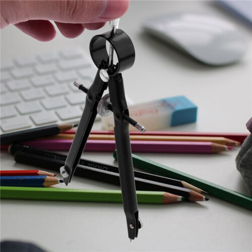 Professional Compass with Lock, Compass for Geometry, 6Inch Spring Bow Compass, Compass Drawing (4 Pack) 2