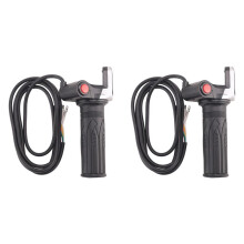 2X EmpuñAdura del Acelerador de Velocidad de Scooter de Bicicleta Eléctrica de 48 V Pantalla LCD con Interruptor Acelerador de Girar EmpuñAdura del