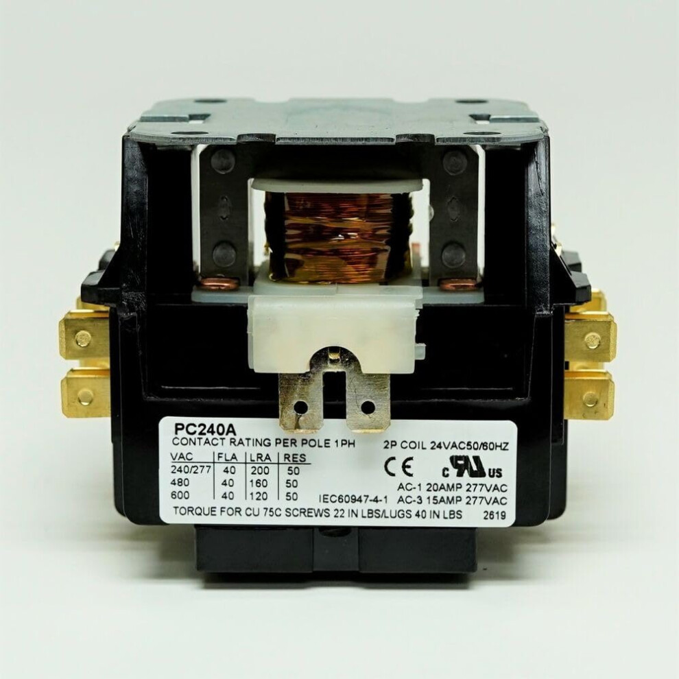 Air Conditioner Contactor 40 Amp 2 Pole 24V Coil Pc240a Durable Hvac Switching 9053599517139