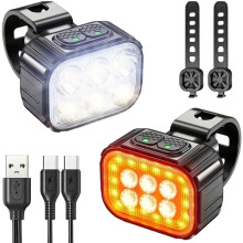 Bicycle Light Set Long-Range Road Light Mountain Bike Light with Detachable Bracket Cycling Taillight