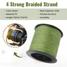 500 M 30 LB 0.26mm fishing strength PE Braided 4 Strands green