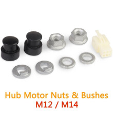 2X E-Bike Electric Bicycle Hub Motor Axle M12 Front Lock Nut /Lock Washer /Spacer /Nut Cover with 12mm Shaft