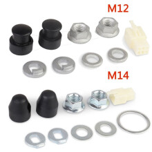 2X E-Bike Bicicletta Elettrica Mozzo Motore Asse M12 Dado di Bloccaggio Anteriore/Rondella di Bloccaggio/Distanziale/Copridado Con Albero Da 12mm