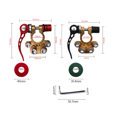 Accupoolklemmen 6V, 12V, 24V - set van 2 stuks 1