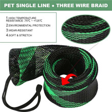 24Pcs Fishing Rod Sleeve Sock,Fishing Rod Cover Scalable Braided Mesh Rod Sleeve Fishing Tools Accessories with Lanyard