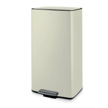 Tower 40L Rectangular Pedal Bin, Made from Strong & Durable Carbon Steel, Inner Bucket, Carbon Filter Compartment, Cream, T838020C
