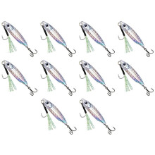 20g X10pcs Long-Distance Lead Fish Iron Plate Lead Fish Multicolor Heavy Sea Fishing Boat Fishing Bait. Silver