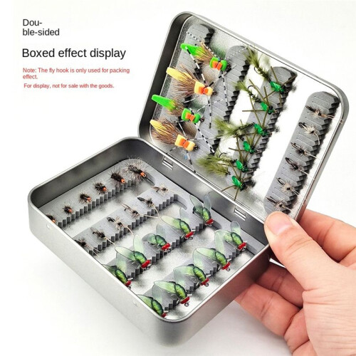 Äschen-Forellenmuster, Fliegenköderbox Aus Metall, Fliegenfischen, Köderzubehör, Fliegenköderbox, Klein 2