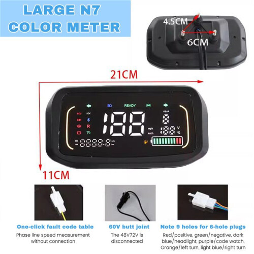 48V/60V/72V Colorfull LCD Display Meter Control Panel for EBike Electric Scooter 1