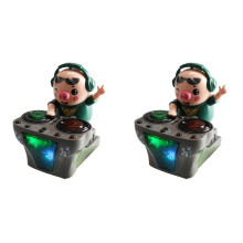 2X Giocattoli per Bambini DJ Rock Pig Giocattoli Elettrici per Bambole Musica Leggera Divertenti Feste Elettroniche Bambole Pig Waddles Danze