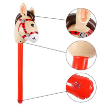 9 Pièces Têtes de Cheval Gonflables Cowgirl Bâton PVC Ballon Jouets éducatifs en Plein Air pour Enfants Bébés Cadeaux D'Anniversaire