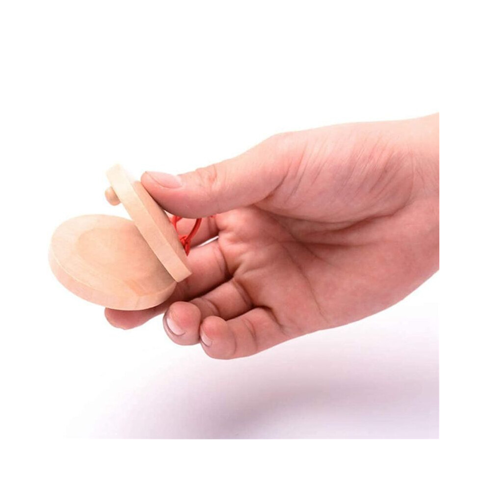 3X Musical Castanets Instrument Wooden Finger Castanets Percussion Rhythm Music Musical Instrument Percussion Instrument 6034004544677