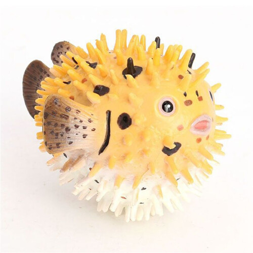 2X Pufferfish Figurine Realistic Plastic Wild Pufferfish Figurine Set for Collection Science Educational Prop 1