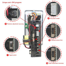 6X Coin Acceptor Coin Pusher JY133A CPU Arcade Coin Selector do Automatów Zręcznościowych Wymiana Biletów do Gier