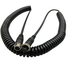Luftfahrtstecker-Federdraht für LKW-Kamera, Rückfahrbild, 4-Polig, Männlich/Weiblich, Doppelt Geschirmtes Luftfahrt-Verlängerungskabel, 10 M