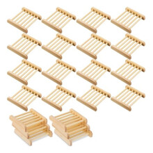 Juego de 25 Jaboneras de Bambú con Escurridor. Jabonera y Escurridor de Madera Sencillos para Secar Artículos de Baño y Cocina.