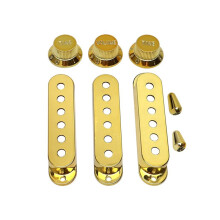 Conjunto de 8 Peças de Captador para Guitarra Elétrica ST/SQ de Três Cordas, Ajuste de Volume e Tom, Tampa de Interruptor Dourada