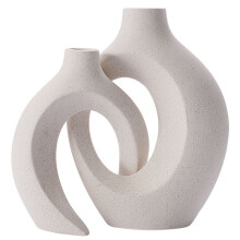 2 Piece Hug Nordic Simple White Vase Style Flower Arrangement Flower Ornaments Simple and High-End A