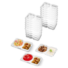 20 PCS Snack Containers with Lid Leakproof Dipping Containers with 2 Compartments Reusable Snack Containers