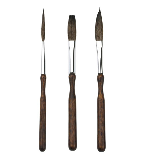 Pinstriping Brush Kit,3 Pcs Professional Striping Brushes Long Liner Script Scroll Rigger Brushes