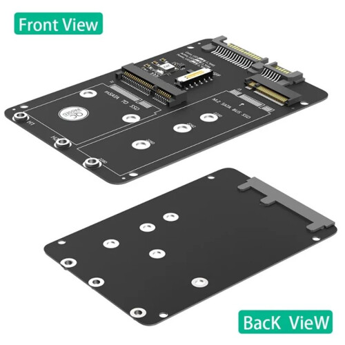 M.2 NGFF/MSATA para SATA3 2 em 1 SSD Unidade de Estado Sólido Gabinete de Disco Rígido de 2,5 Polegadas Placa Adaptadora 2