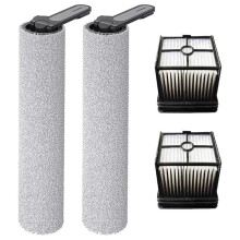 4Pcs Replacement Part Kit for REDKEY W15 Wet Dry Vacuum Cleaner, 2 Roller Brush 2 Filter
