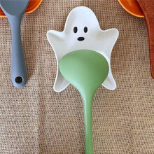 Halloween  Cute Spoon Rest for Kitchen Counter, Cooking Spoon Holder for Kitchen Counter, Utensil Rest (White)