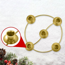 Adventkrans Kaarsenhouder, Ronde Advent Kaarsenhouders voor 5 Kaarsen Advent en Kerstdecoratie 2 Stuks