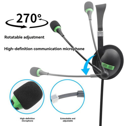 Cuffie Cablate da 3,5 mm con Microfono e Cancellazione del Rumore, Auricolari USB per Computer Portatile e PC 2
