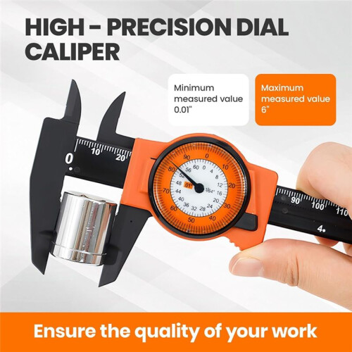 Dial Caliper Dual Reading-Precision Caliper Caliper Measuring Tool 6 Inch with Plastic Case Vernier Caliper 2