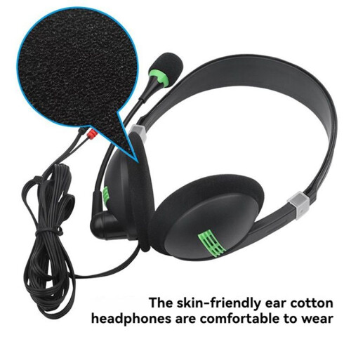 Cuffie Cablate da 3,5 mm con Microfono e Cancellazione del Rumore, Auricolari USB per Computer Portatile e PC 1