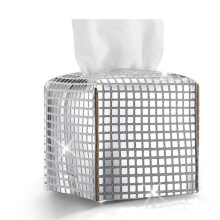 Disco Tissue Box Cover Glitter Zilver Vierkant Rechthoekig Bling Papierhouder Tissue Box voor Badkamermeubel