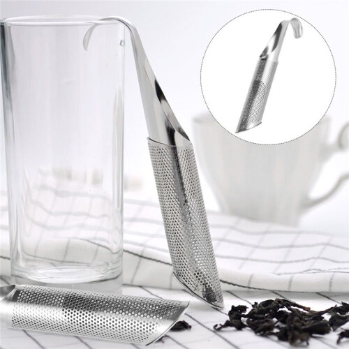 4Pcs Stainless Steel Tea Strainer Fine Mesh Infuser Pipe Filter with Hanging Hook Handle Interval Diffuser Tea Steeper 1