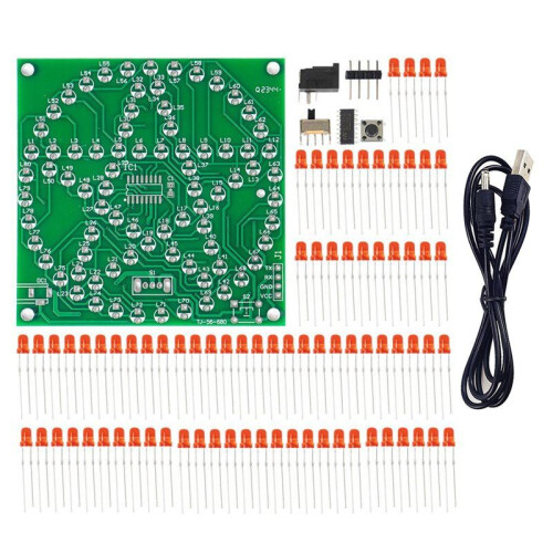 DIY Electronic Kit 80 LED Circular Pentagonal Star Flowing Water Lamp Kit Microcontroller Electronic Production Practice 1