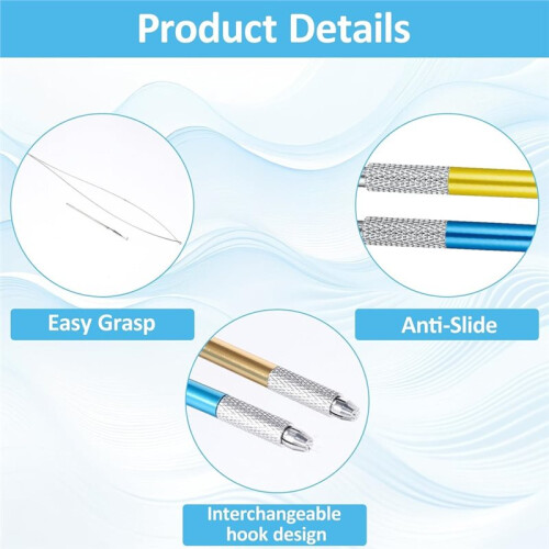 12 PCS Hair Extension Loop Tool, for Hair Styling, Bead Device Tool and Wire Pulling Hook Tools for Silicone Beads 2