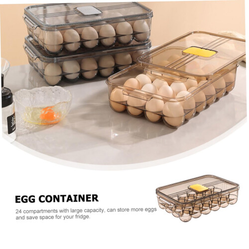 Egg Storage Container with Lid, Stackable Egg Holder for Refrigerator, Durable AntiCrack Organizer 2