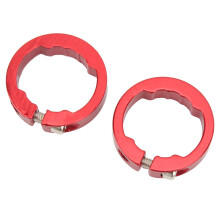 Morsetti per impugnature da bici da 22,2 mm, 2 pezzi, in lega di alluminio, anelli lock-on per installazione facile, rosso