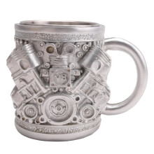 V8 Engines Stainless Steel Coffee Mug, Car Engine Coffee Cup with Insulated Handle for Car Lovers Gifts