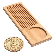 Bamboo Wood Tea Tray Dry Pounding Stage Japanese Handmade Home Use Small Simple Gongfu Tea Set Tea Tray