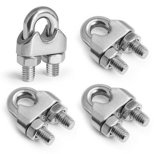 4 Abrazaderas para Cables de Acero Inoxidable. 1