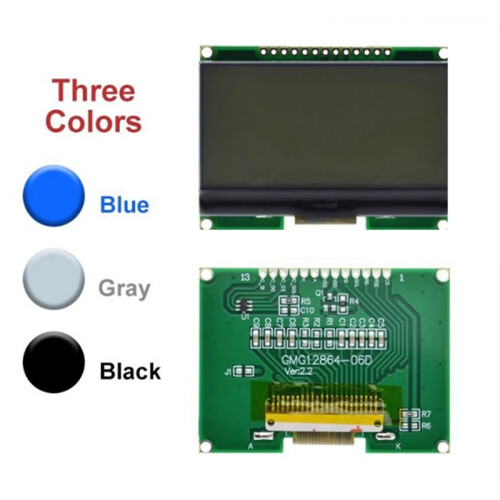 LCD12864-06D 128x64 DOTS COG LCD Module ST7565 Driver with Chinese Font SPI Interface Grey