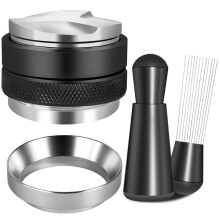 51mm Espresso Accessories Kit, Coffee Distributor and Tamper Leveler, WDT Tool and Dosing Funnel Set