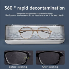 Nettoyeur à Ultrasons pour Lunettes 650 Ml, Nettoyage par Vibrations Haute Fréquence pour Lunettes, Bijoux, Prothèses Dentaires, Sucettes