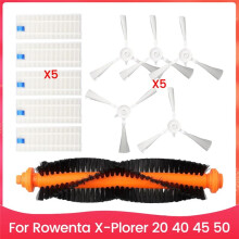 Side Brush Filter Kit for Rowenta X-Plorer Series 20 40 45 50 RR6875 RR7275 RR8227 Vacuum Parts